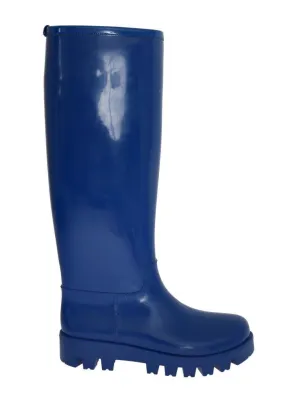Blue Rubber Knee Rain Boots