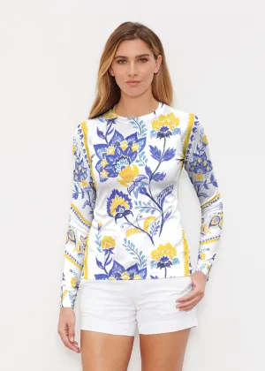 Bohemian Chintz Yellow (7898) ~ Long Sleeve Rash Guard