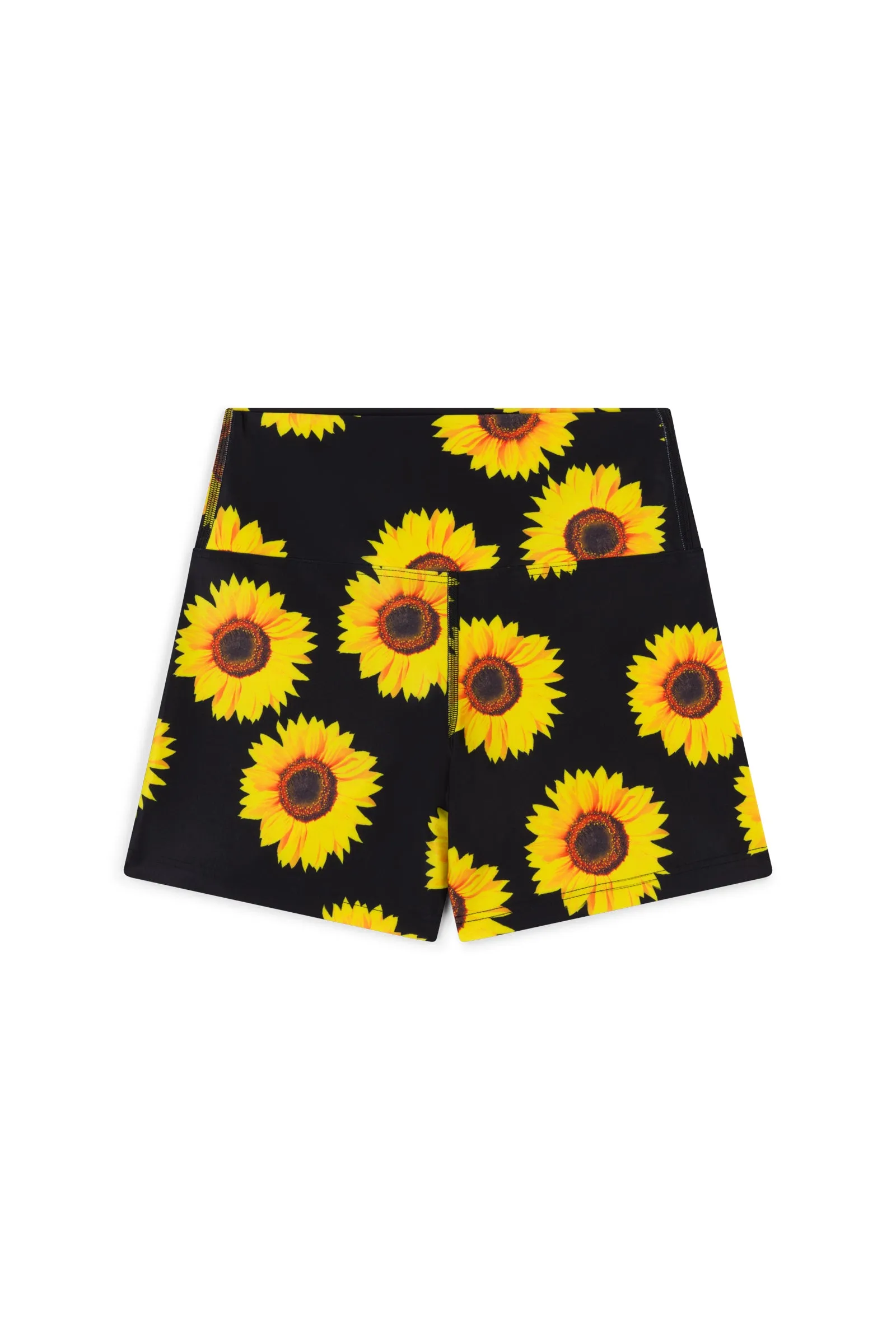 Booty Shorts in Black Sunflowers