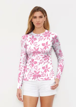 Botanical Pink (8025) ~ Long Sleeve Rash Guard
