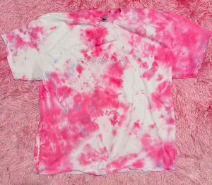 Bridesmaid Embellished Crystal Pink Tie Dye Tee
