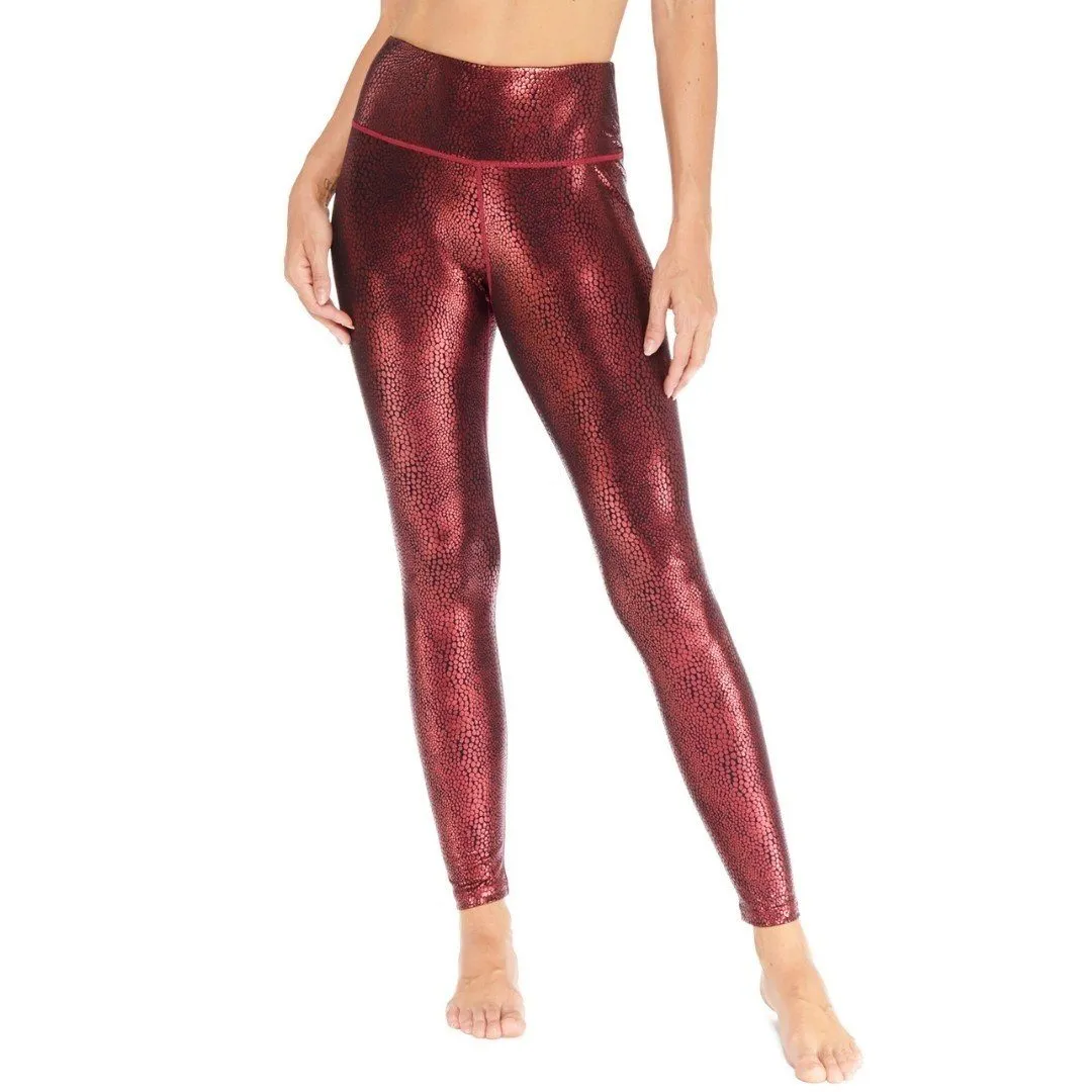 Burgundy Crocodile Gloss Legging