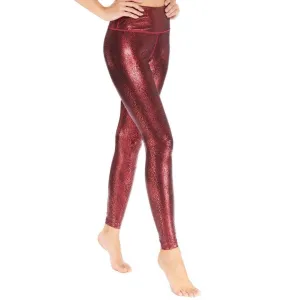 Burgundy Crocodile Gloss Legging