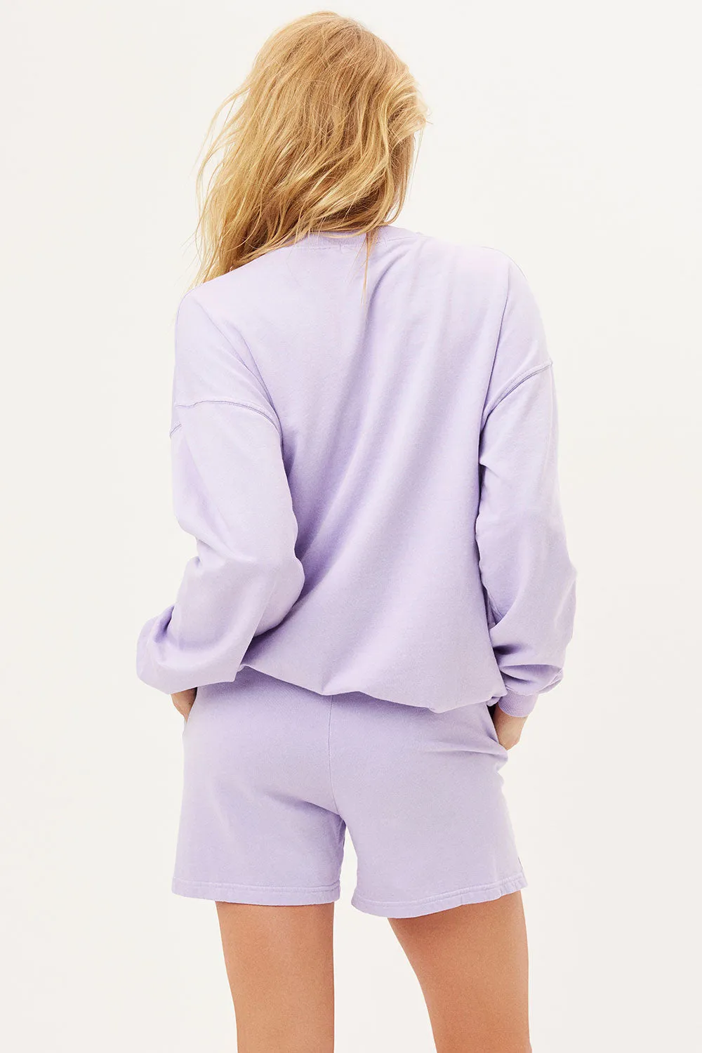 Burl High Waist Oversized Sweat Shorts - Lilac