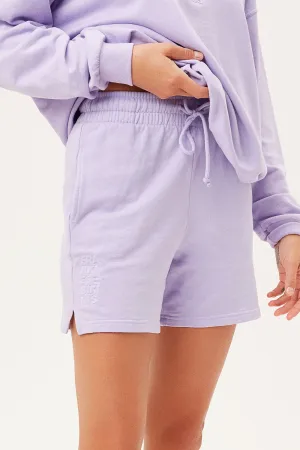 Burl High Waist Oversized Sweat Shorts - Lilac