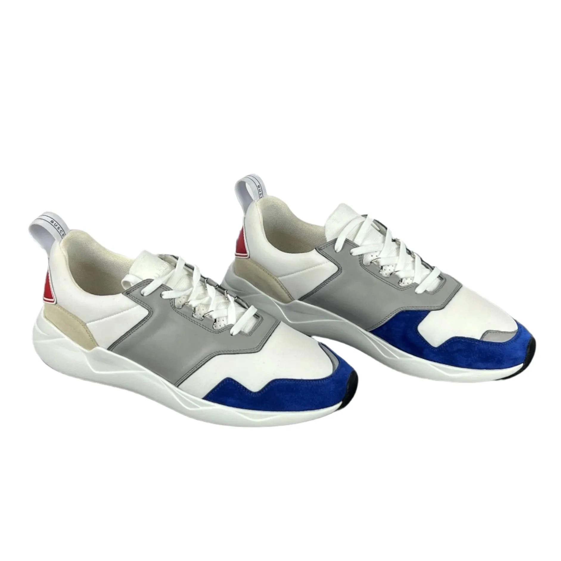 Buscemi Men's Ventura White Trio Leather Sneakers SAMPLE