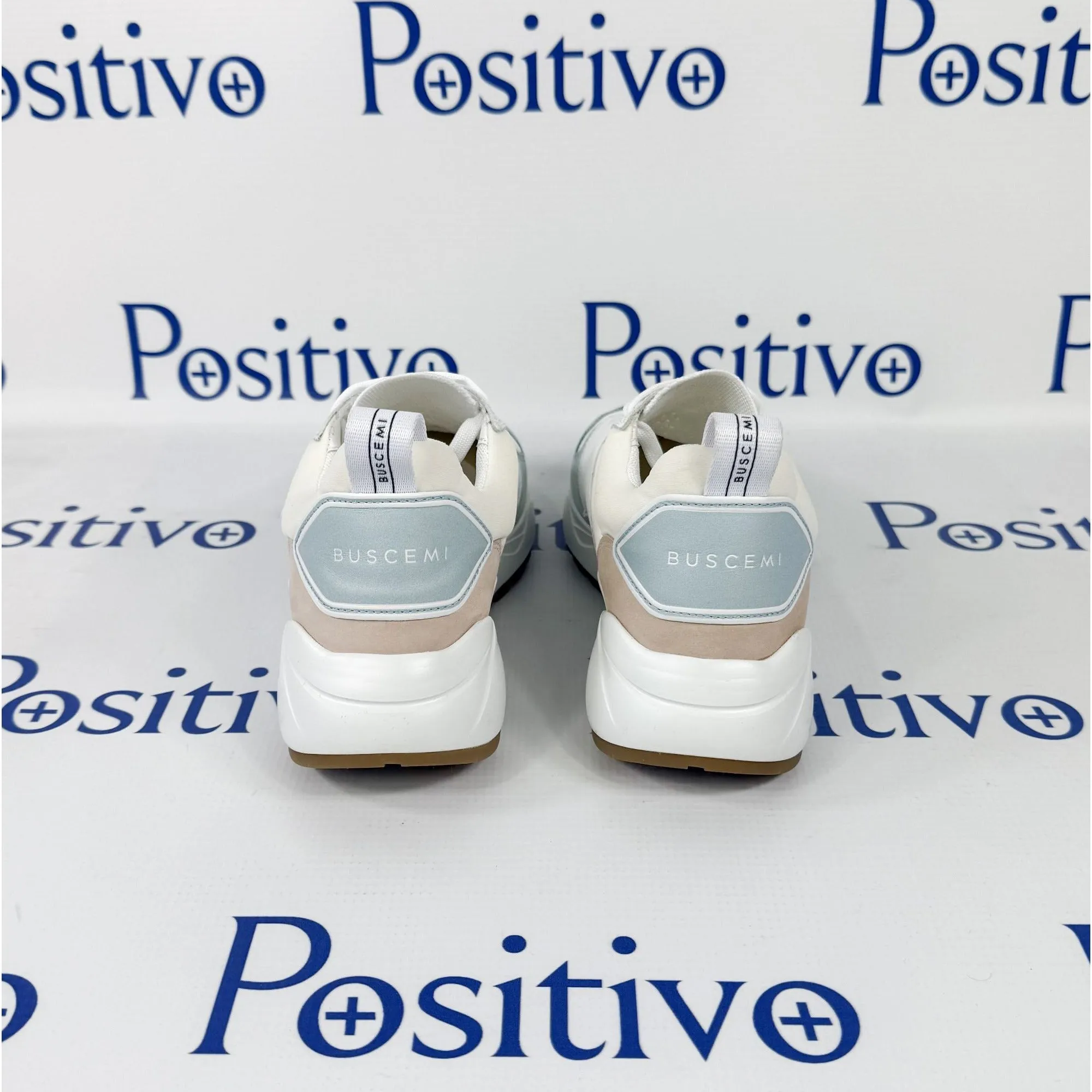 Buscemi Ventura Light Blue Trio Leather Sneakers SAMPLE