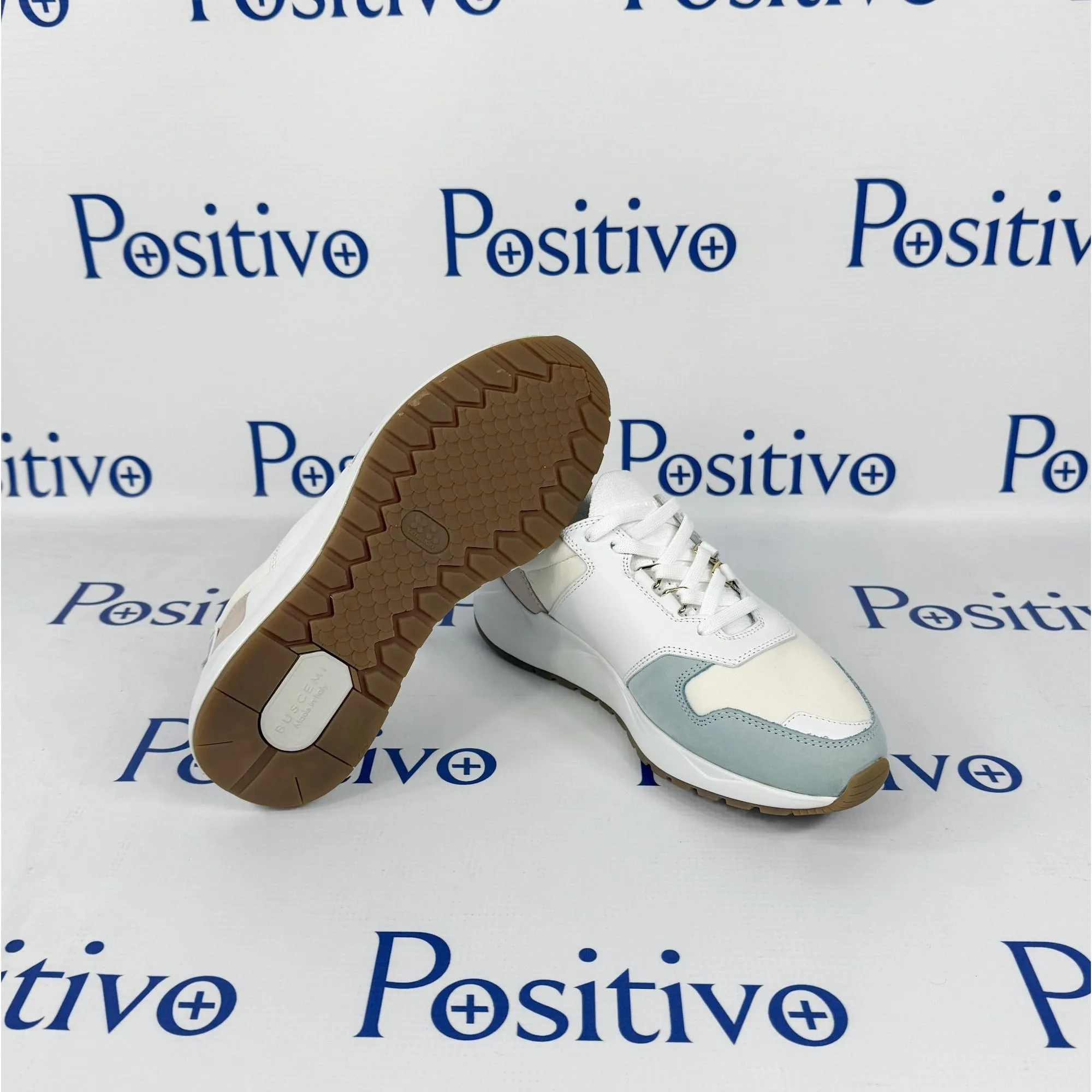 Buscemi Ventura Light Blue Trio Leather Sneakers SAMPLE