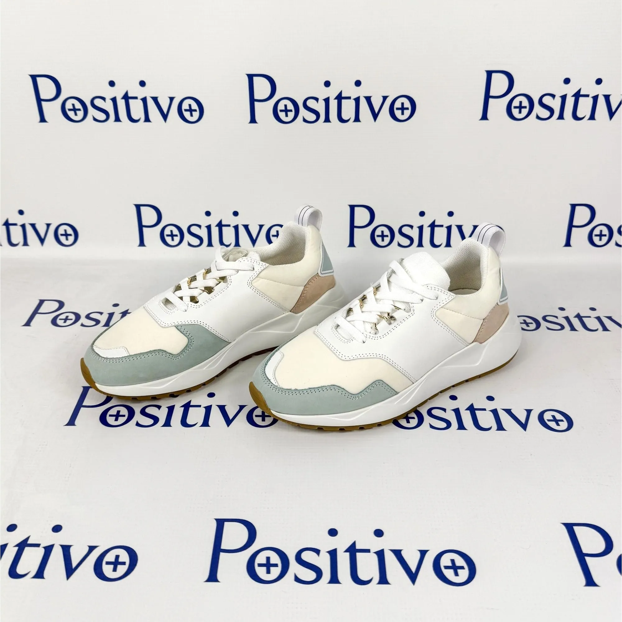 Buscemi Ventura Light Blue Trio Leather Sneakers SAMPLE