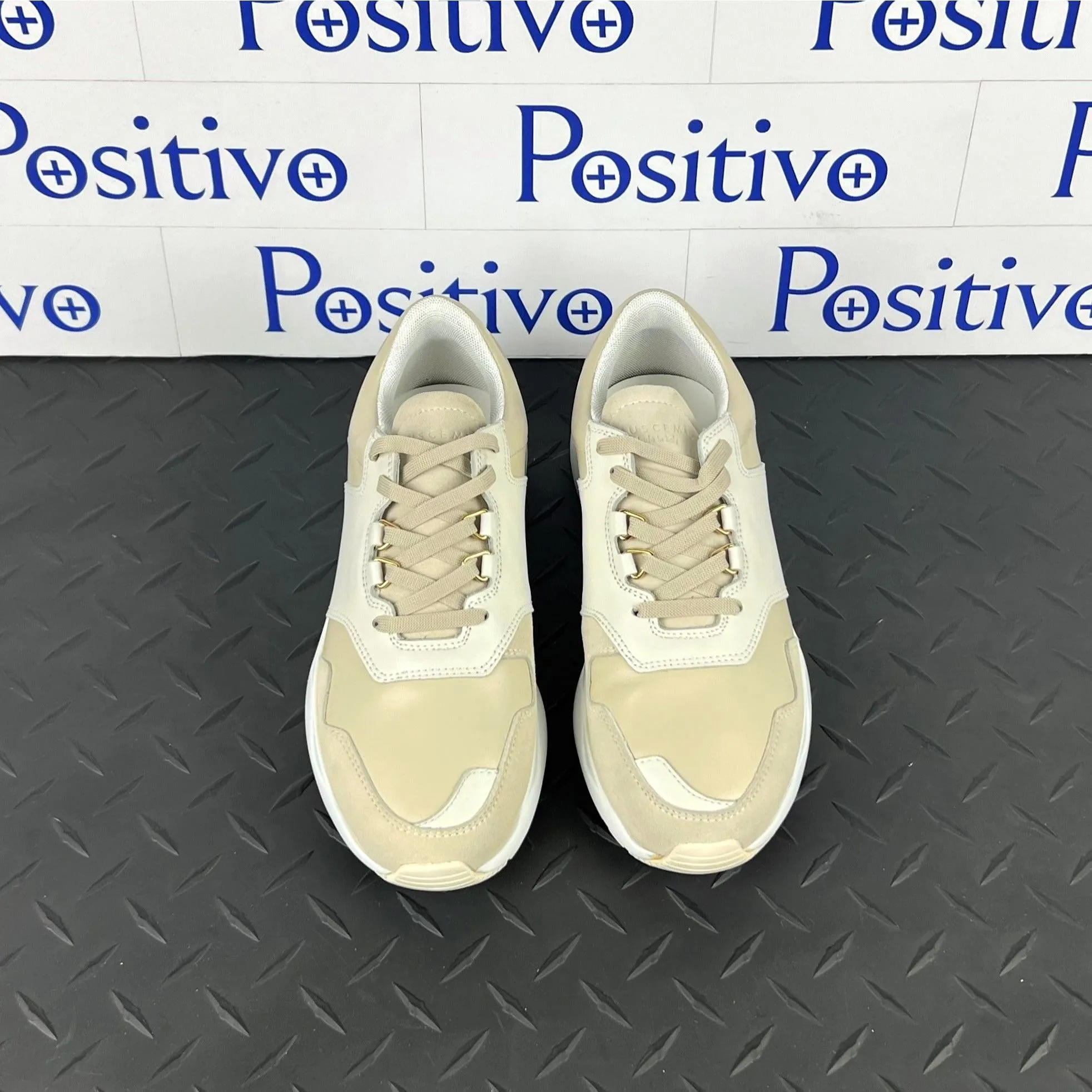 Buscemi Women's Ventura Off White Leather Sneakers SAMPLE