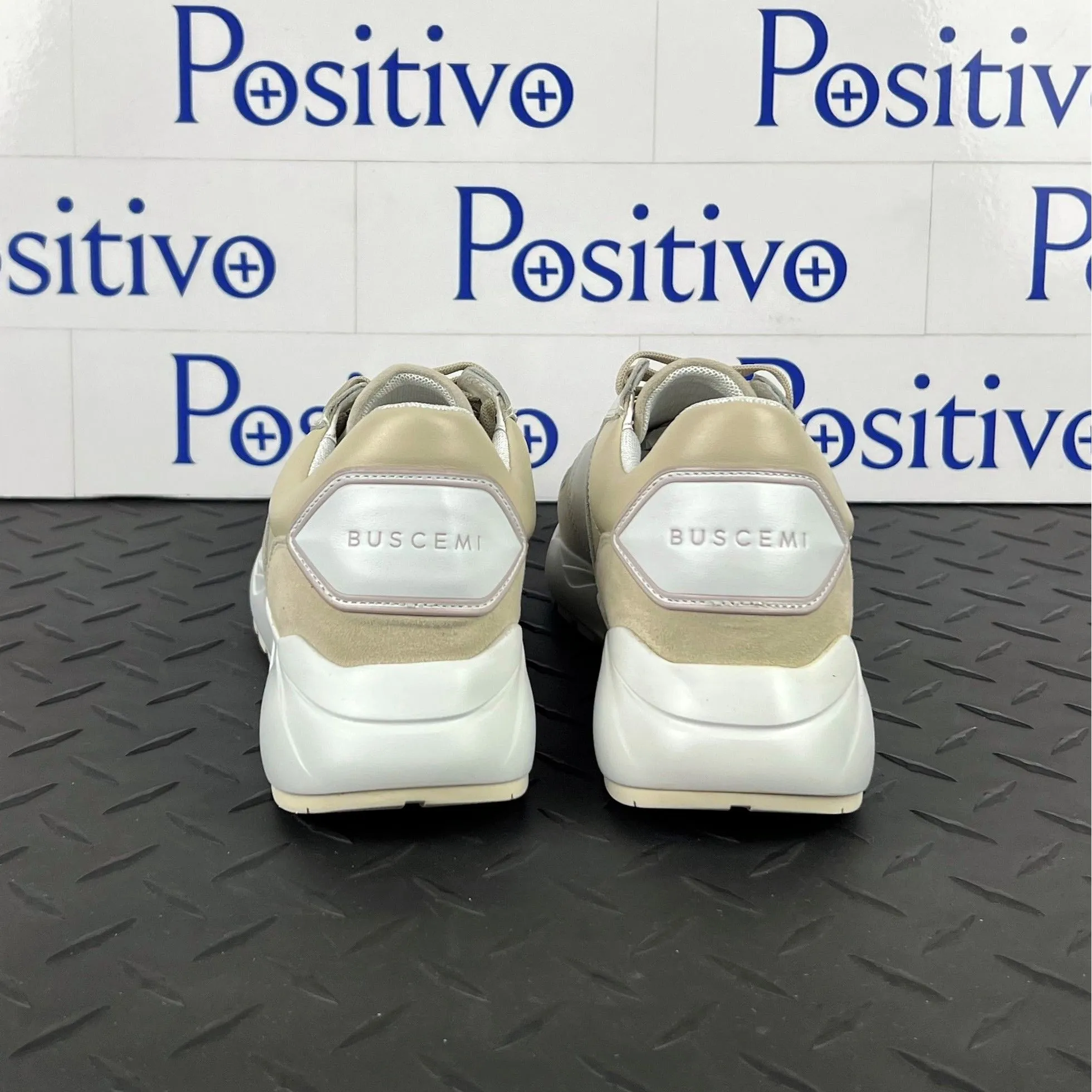 Buscemi Women's Ventura Off White Leather Sneakers SAMPLE