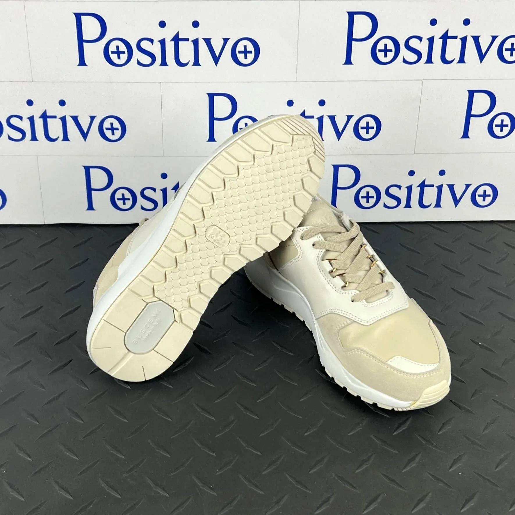Buscemi Women's Ventura Off White Leather Sneakers SAMPLE