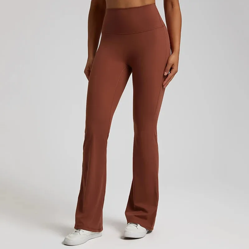 Buttery Soft High Waist Flare Leggings - Full Length Workout Yoga Pants