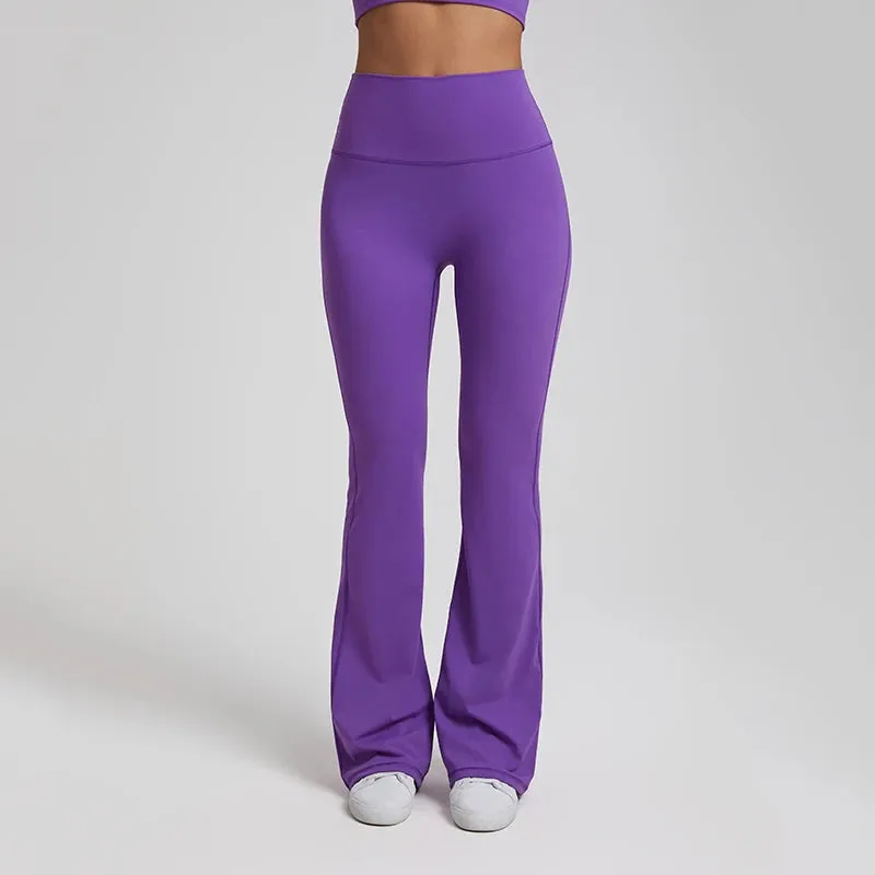 Buttery Soft High Waist Flare Leggings - Full Length Workout Yoga Pants