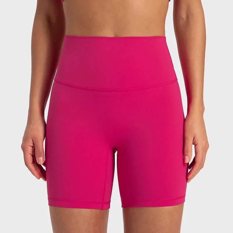 Buttery Soft High Waist Yoga Shorts for Women - Tummy Control Fitness Athletic Workout Running Shorts with Inner Pocket