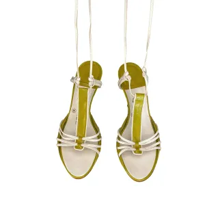 Chanel Lime Green Laced Up Heels