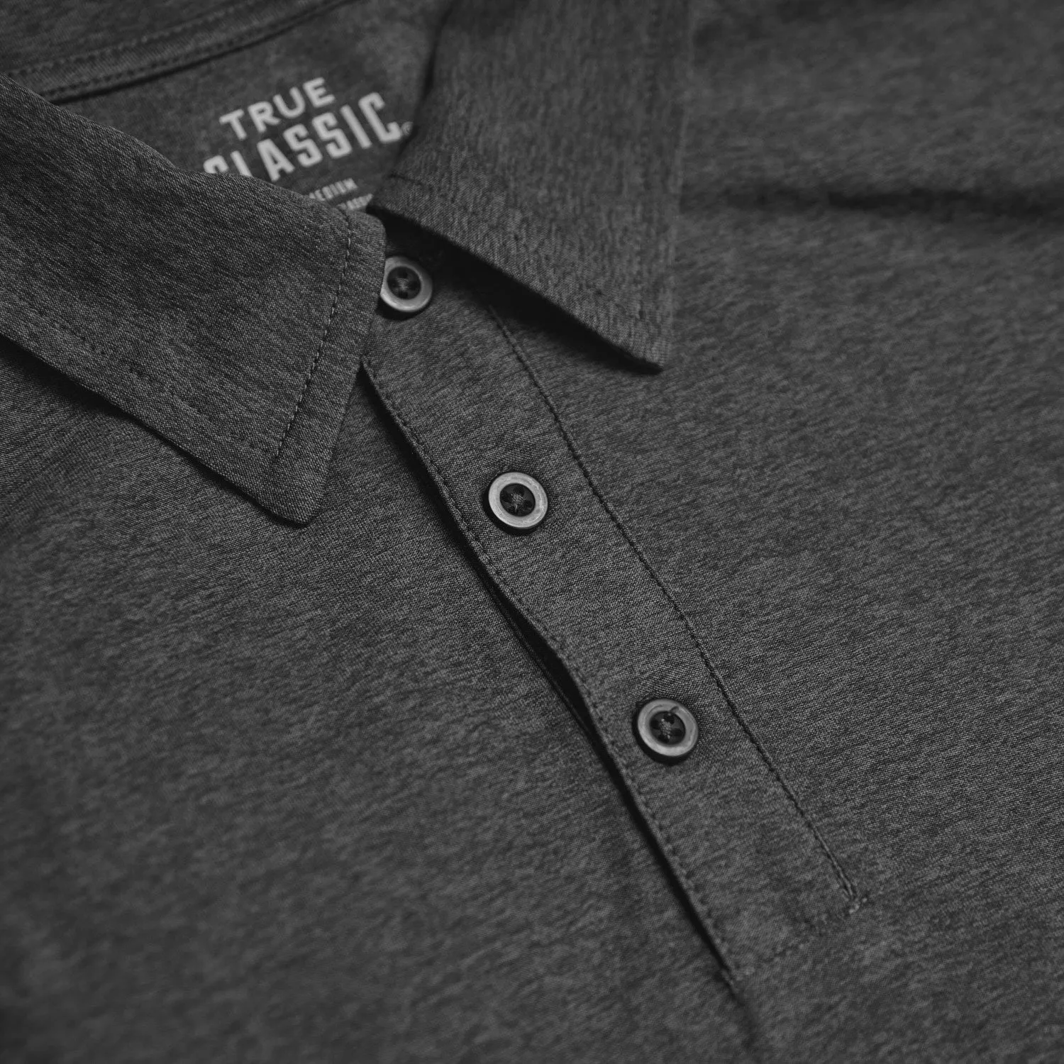 Charcoal Heather Gray Active Short Sleeve Polo