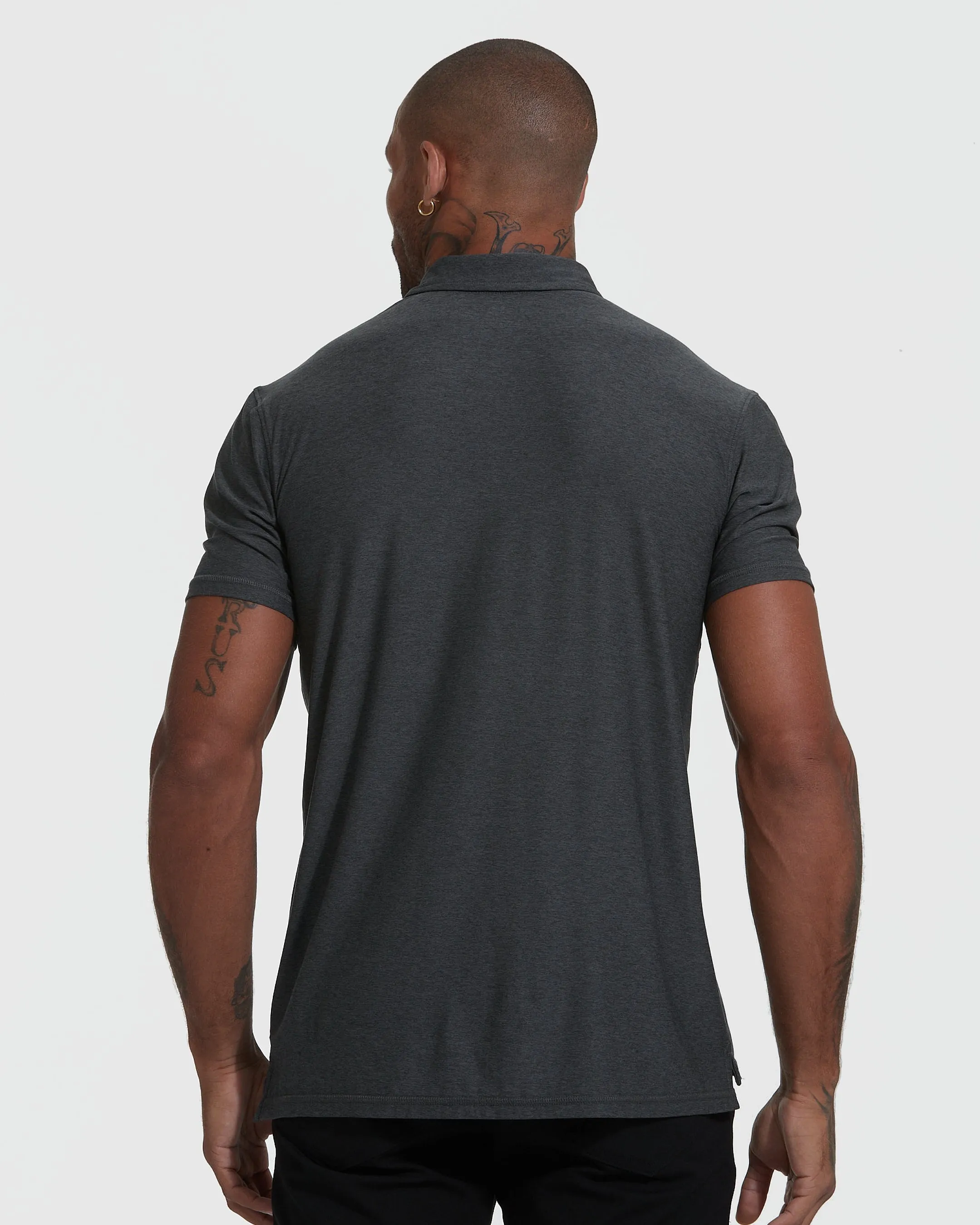 Charcoal Heather Gray Active Short Sleeve Polo