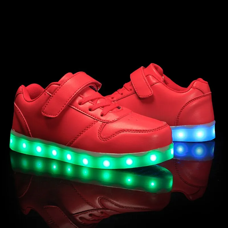 Children Led Shoes Glowing Sneakers Kid Backlight USB Light Up Shoes