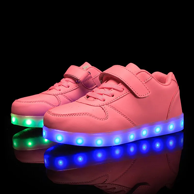 Children Led Shoes Glowing Sneakers Kid Backlight USB Light Up Shoes