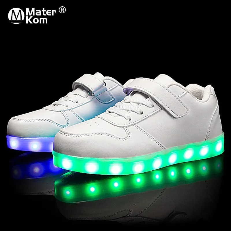 Children Led Shoes Glowing Sneakers Kid Backlight USB Light Up Shoes