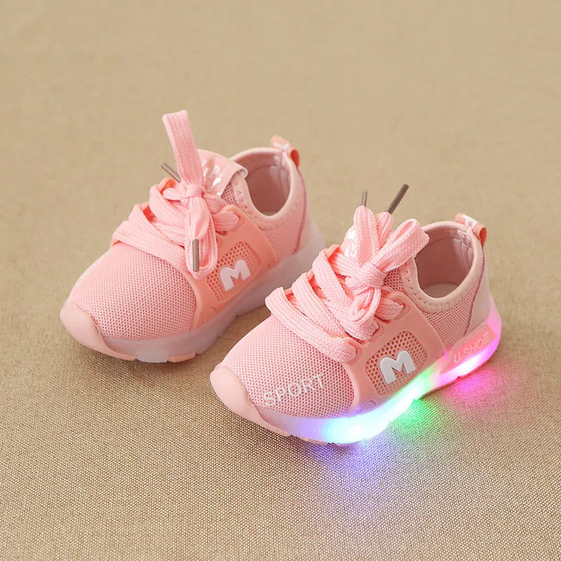 Children's sports shoes women light up