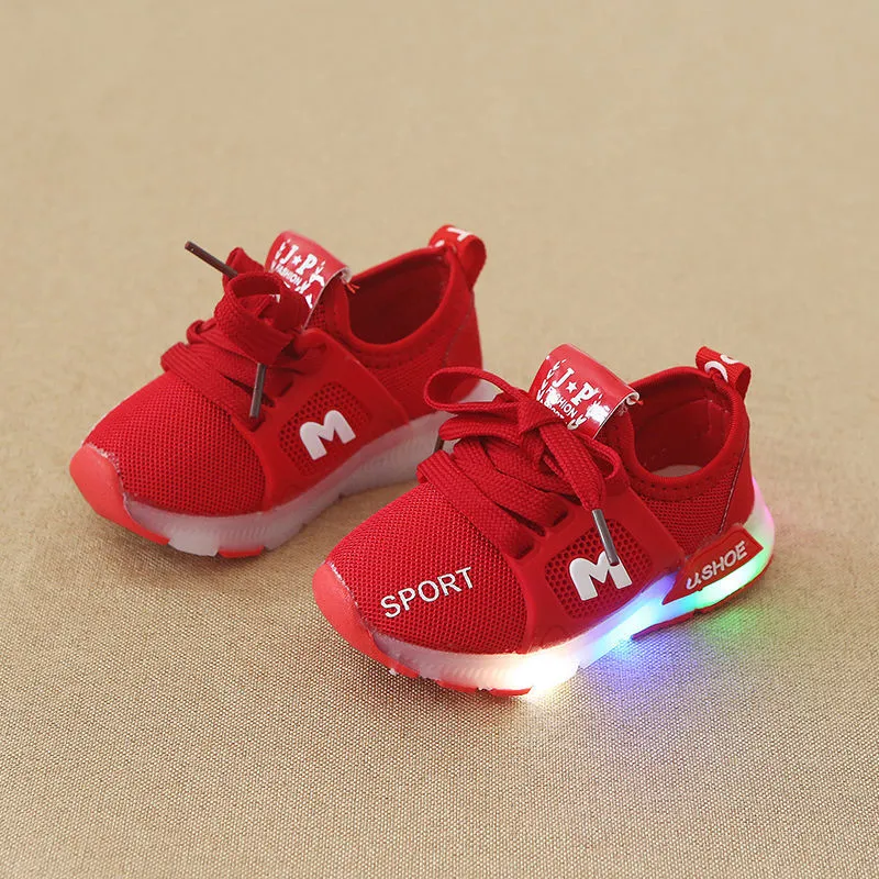 Children's sports shoes women light up