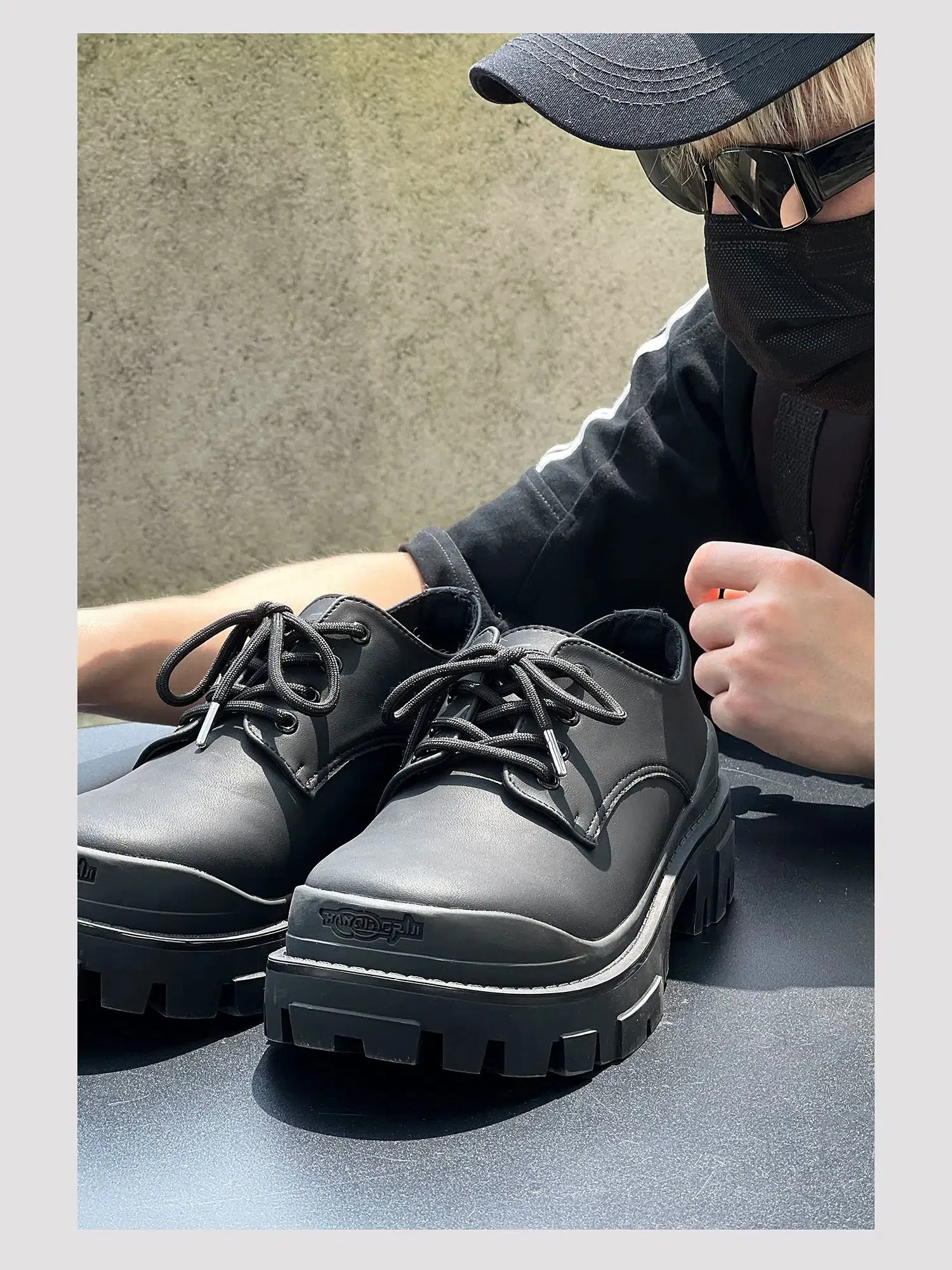 Chunky Sole Lace-Up Leather Shoes
