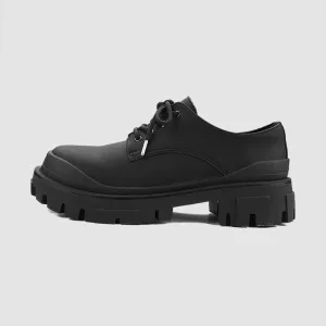Chunky Sole Lace-Up Leather Shoes