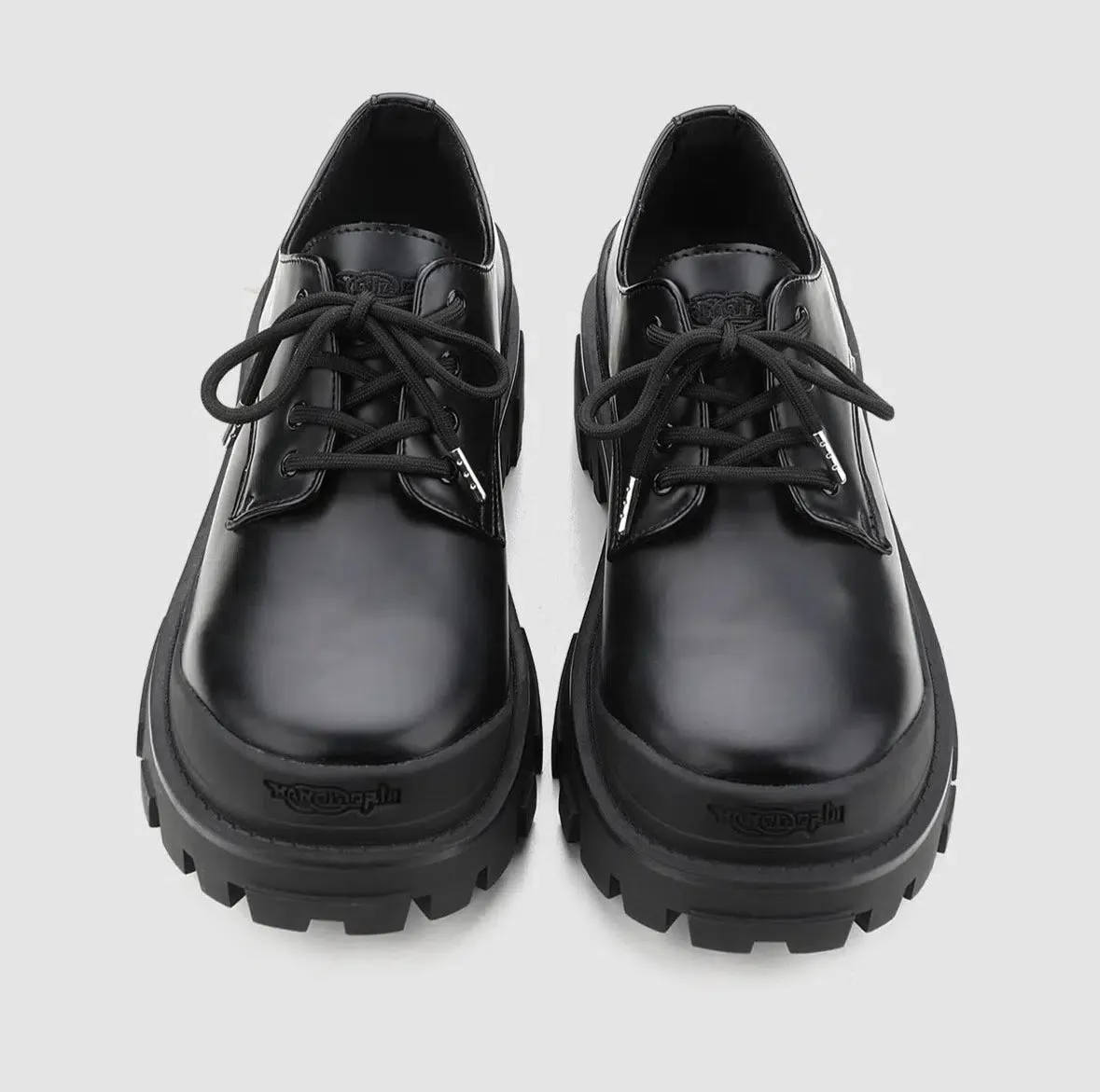 Chunky Sole Lace-Up Leather Shoes