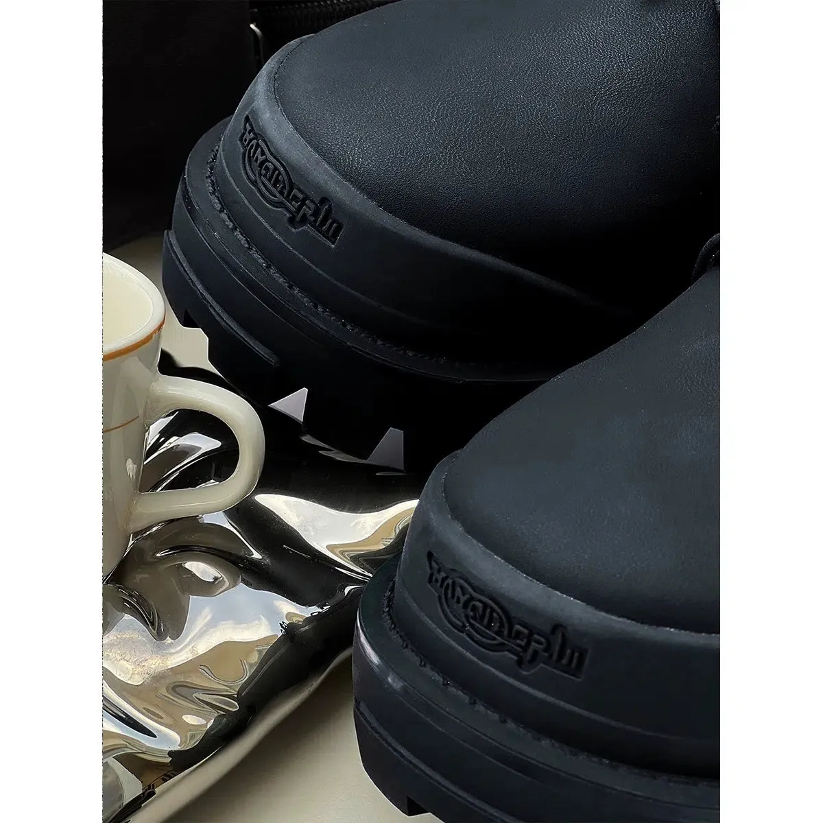Chunky Sole Lace-Up Leather Shoes