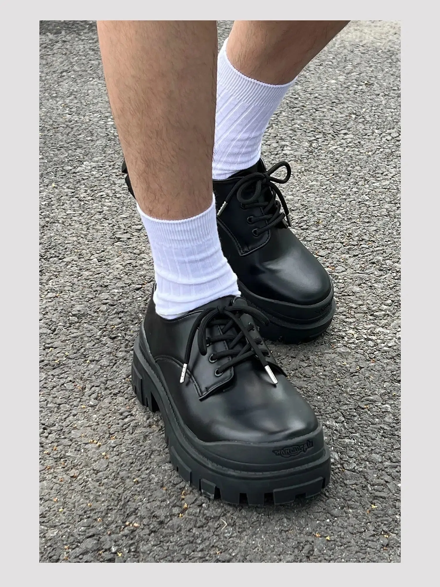 Chunky Sole Lace-Up Leather Shoes