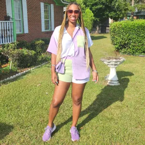 Color Me Badd | Button Down Top & Short Set