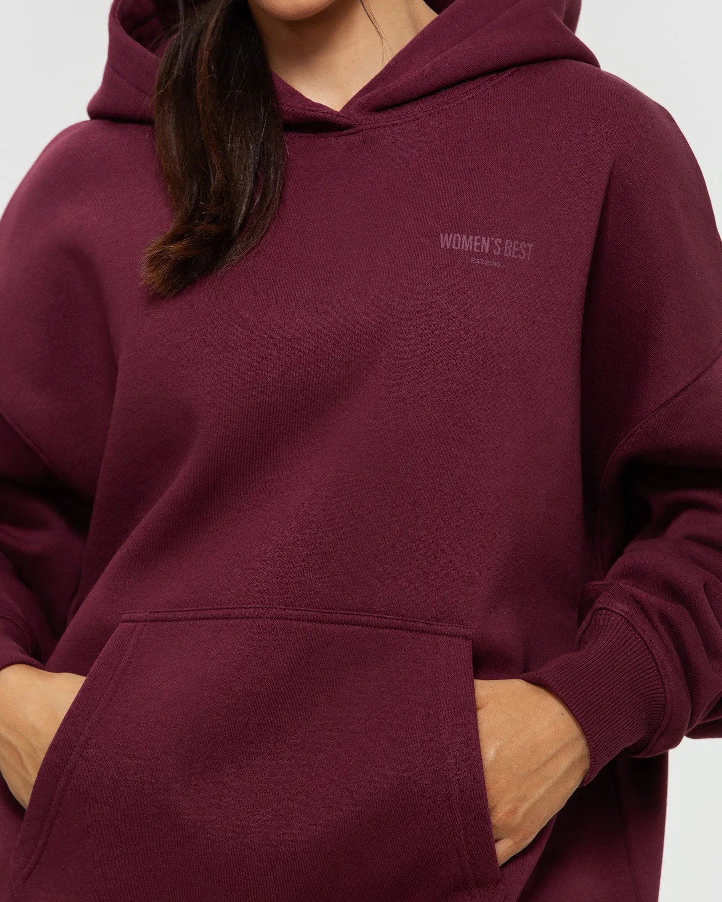 Comfort Oversized Graphic Hoodie | Dark Cherry