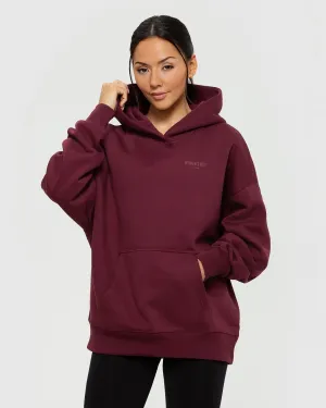 Comfort Oversized Graphic Hoodie | Dark Cherry
