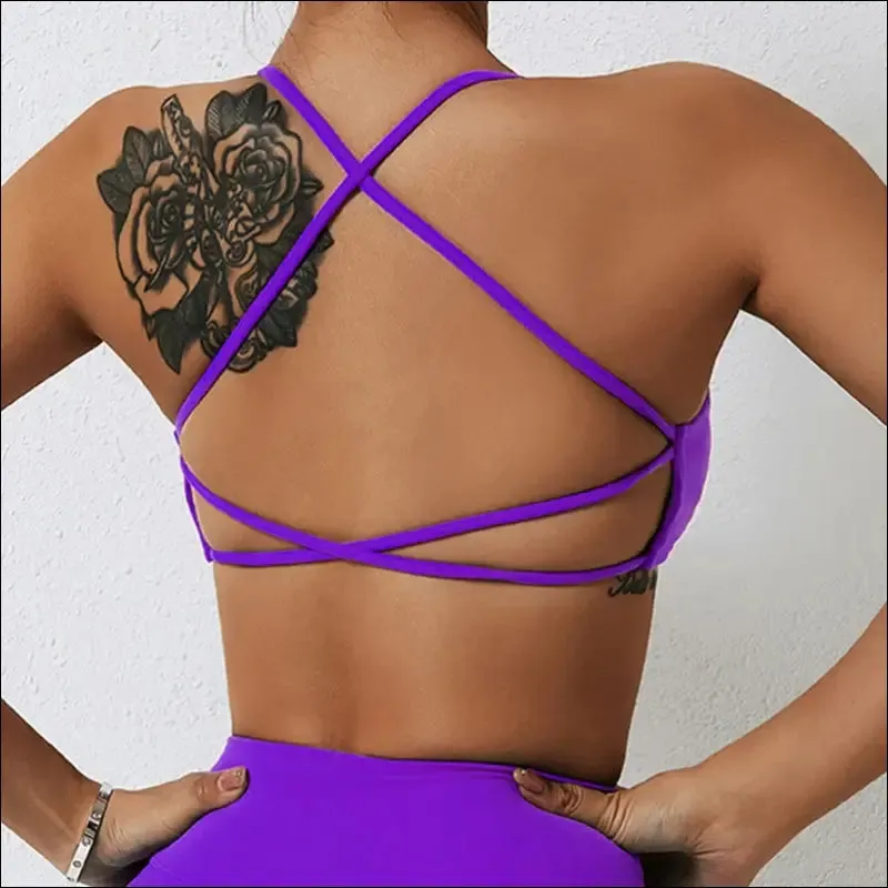 Comfort sports bra for women - stretchable gym top with back cross design - ideal for training,