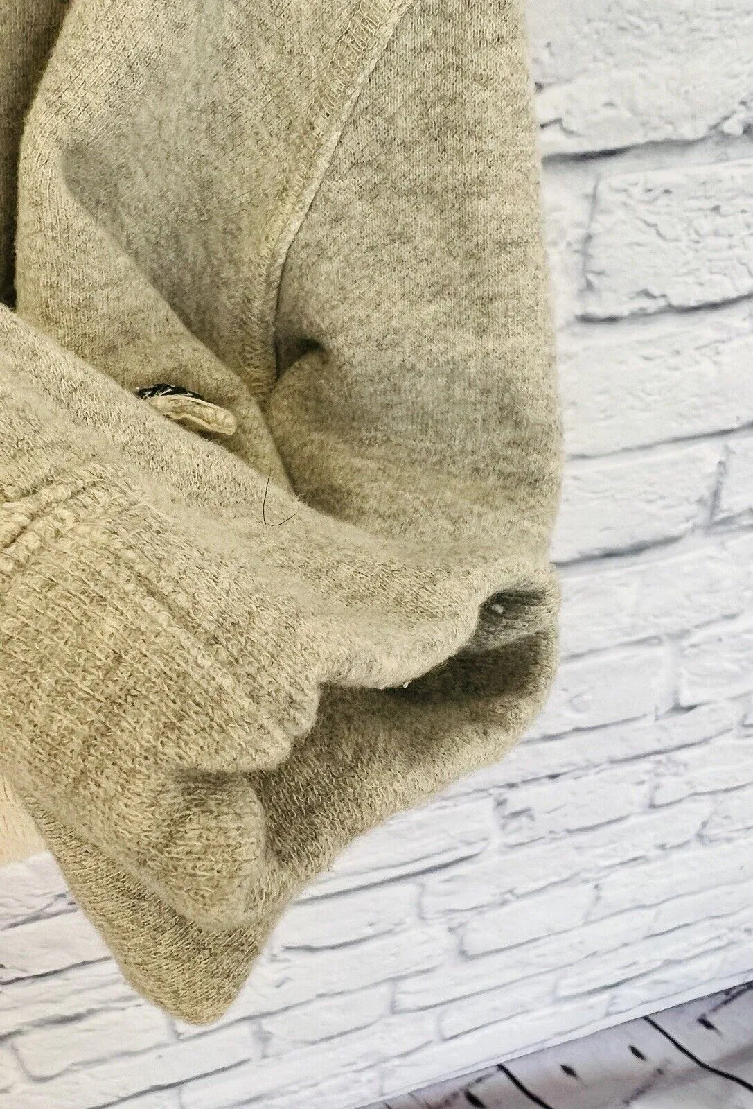 COPPER KEY Womens Cropped Sweatshirt Hoodie Size XL Beige Boxy Relaxed Fit
