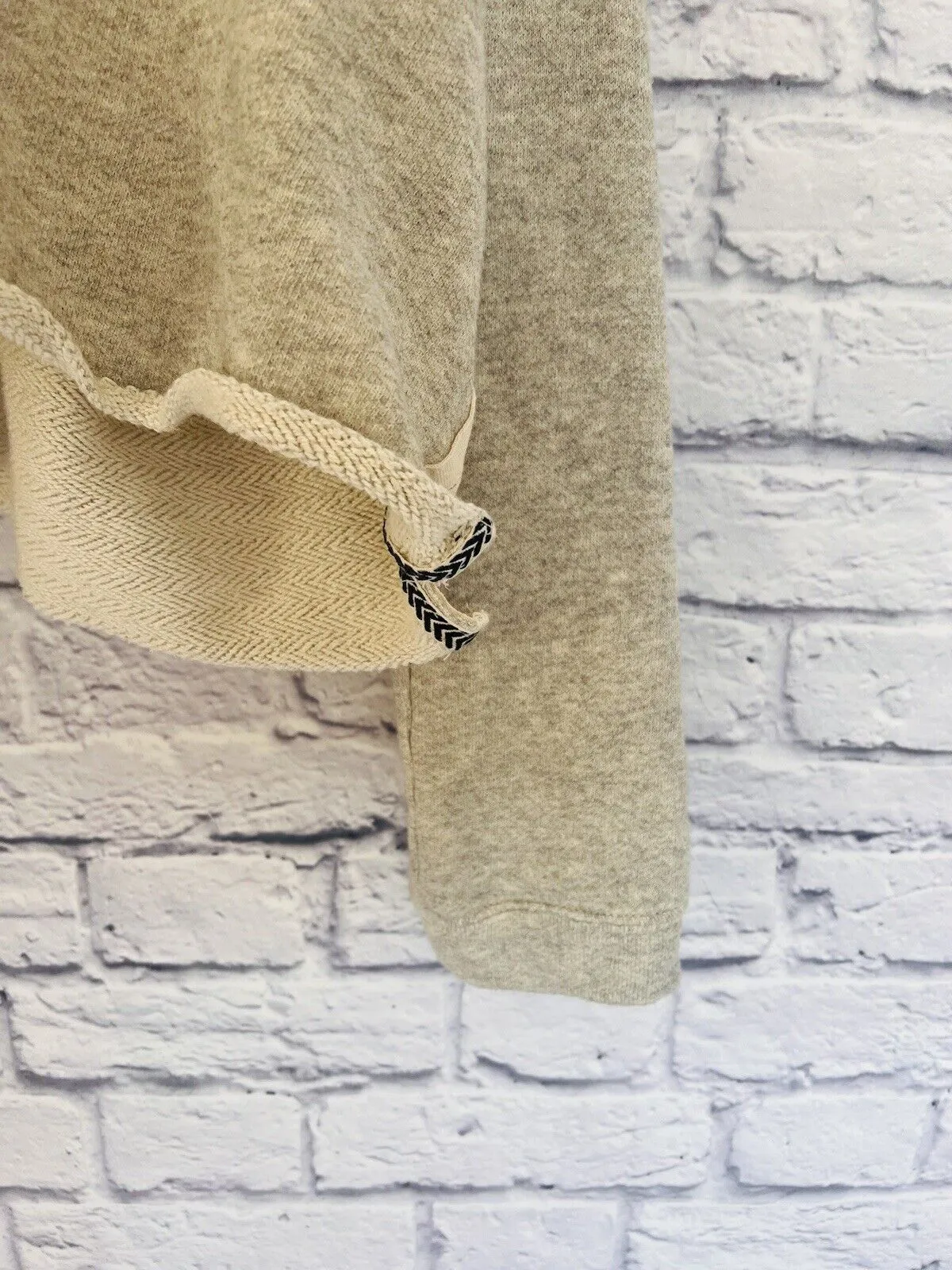 COPPER KEY Womens Cropped Sweatshirt Hoodie Size XL Beige Boxy Relaxed Fit