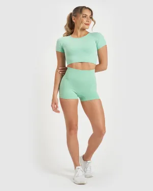 Core Trainer Charlie Active Booty Shorts Mint