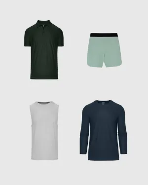 Cosmic Drift Active Long Sleeve Crew and Jogger 4-Pack