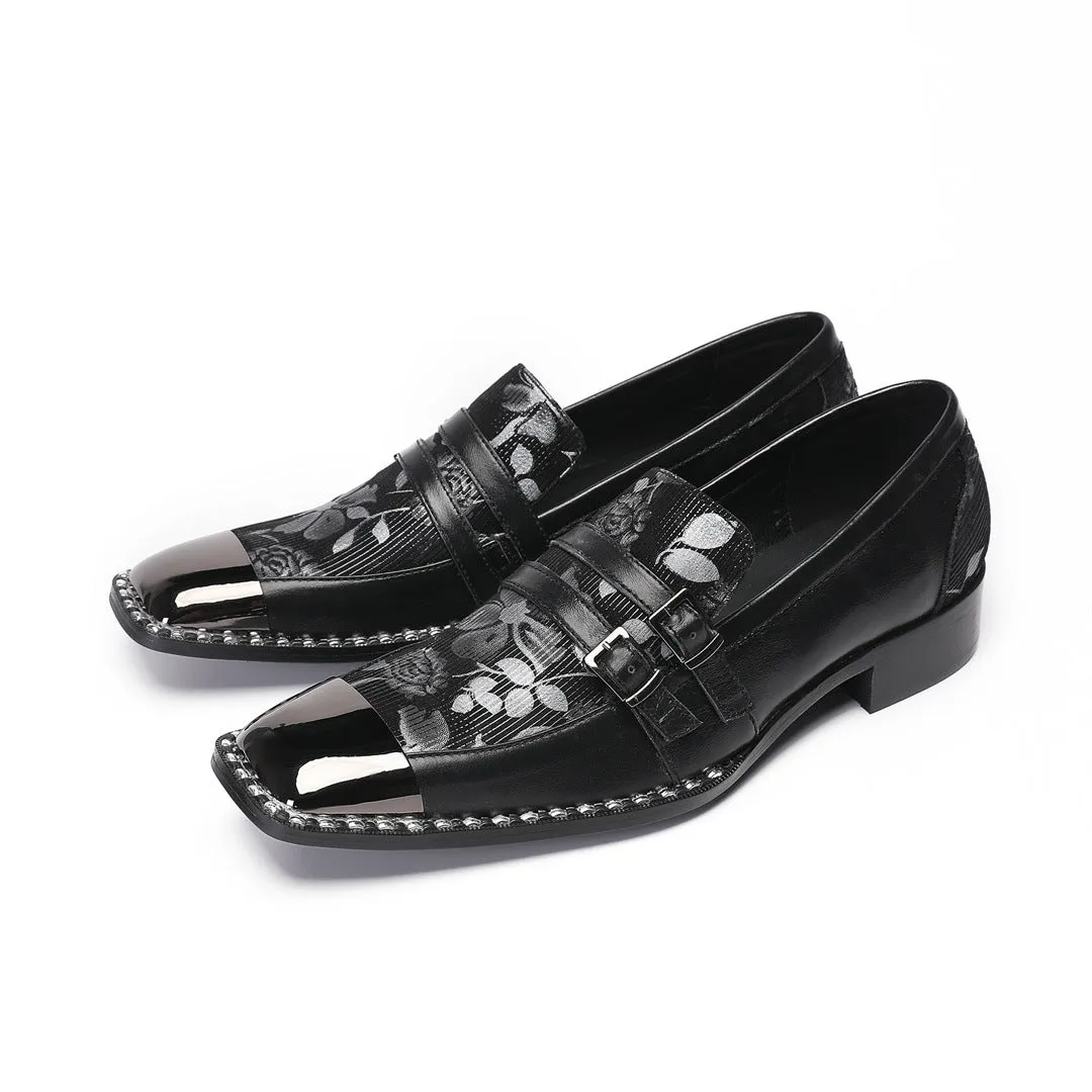 Cowhide men's shoes British height increase groom wedding ceremony suit business dress casual men's best man black leather shoes