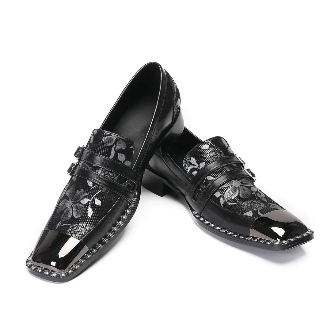 Cowhide men's shoes British height increase groom wedding ceremony suit business dress casual men's best man black leather shoes