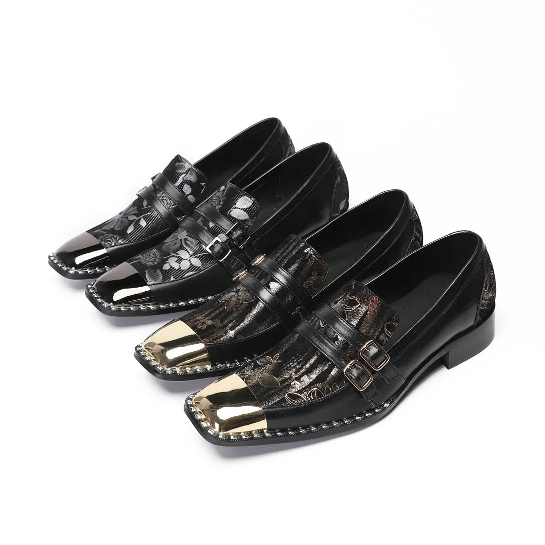 Cowhide men's shoes British height increase groom wedding ceremony suit business dress casual men's best man black leather shoes