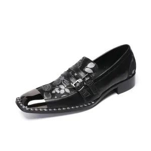 Cowhide men's shoes British height increase groom wedding ceremony suit business dress casual men's best man black leather shoes