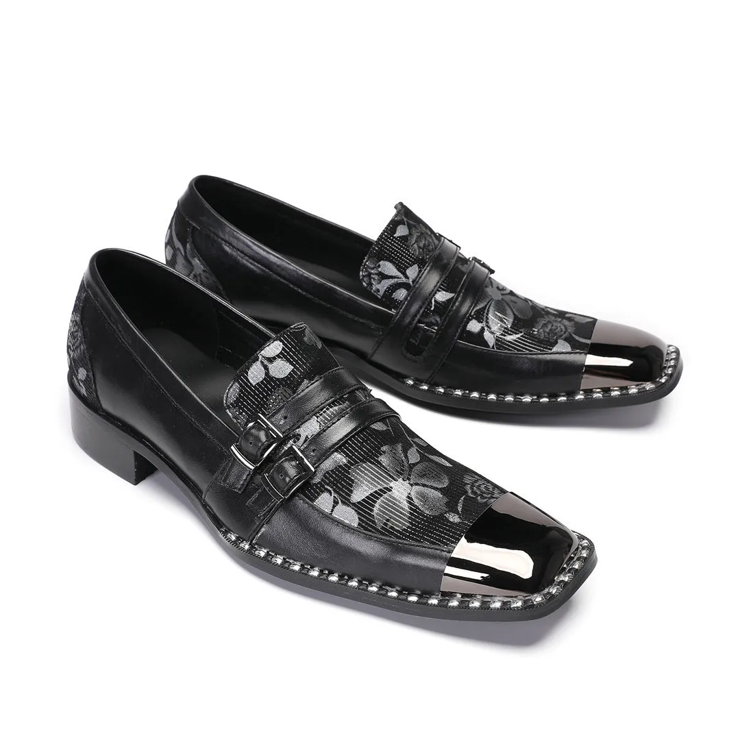 Cowhide men's shoes British height increase groom wedding ceremony suit business dress casual men's best man black leather shoes