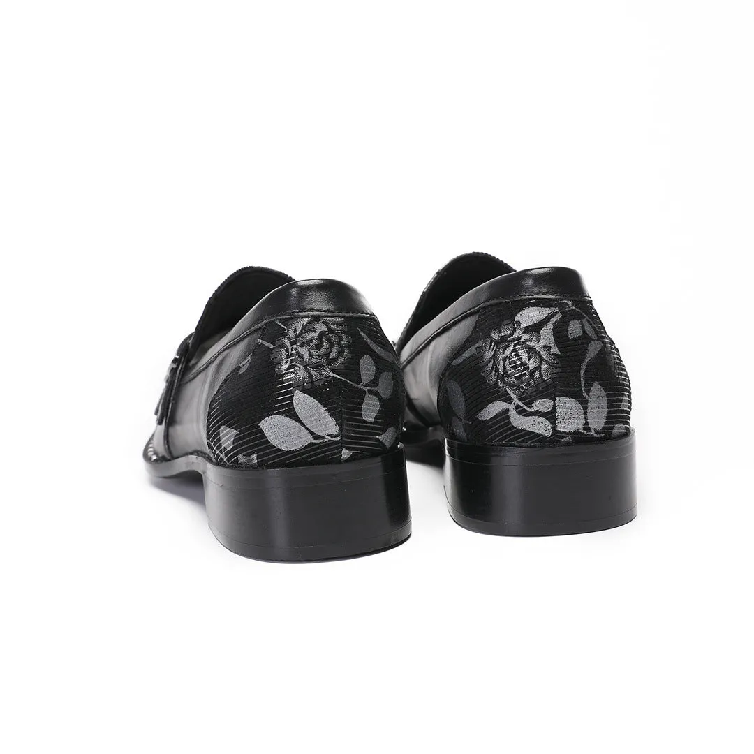 Cowhide men's shoes British height increase groom wedding ceremony suit business dress casual men's best man black leather shoes