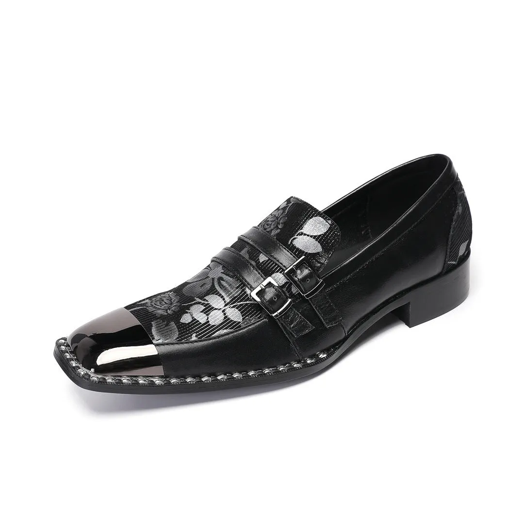 Cowhide men's shoes British height increase groom wedding ceremony suit business dress casual men's best man black leather shoes