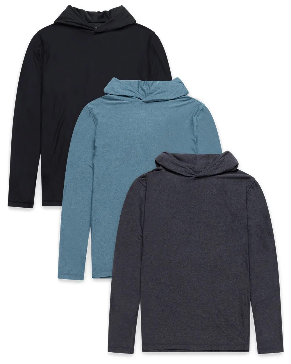 Custom 3 Pack Long Sleeve Hooded Active Tees