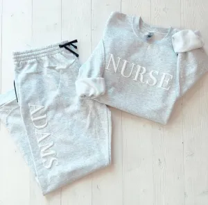 Custom Nursing School Graduation Embossed Sweat Set