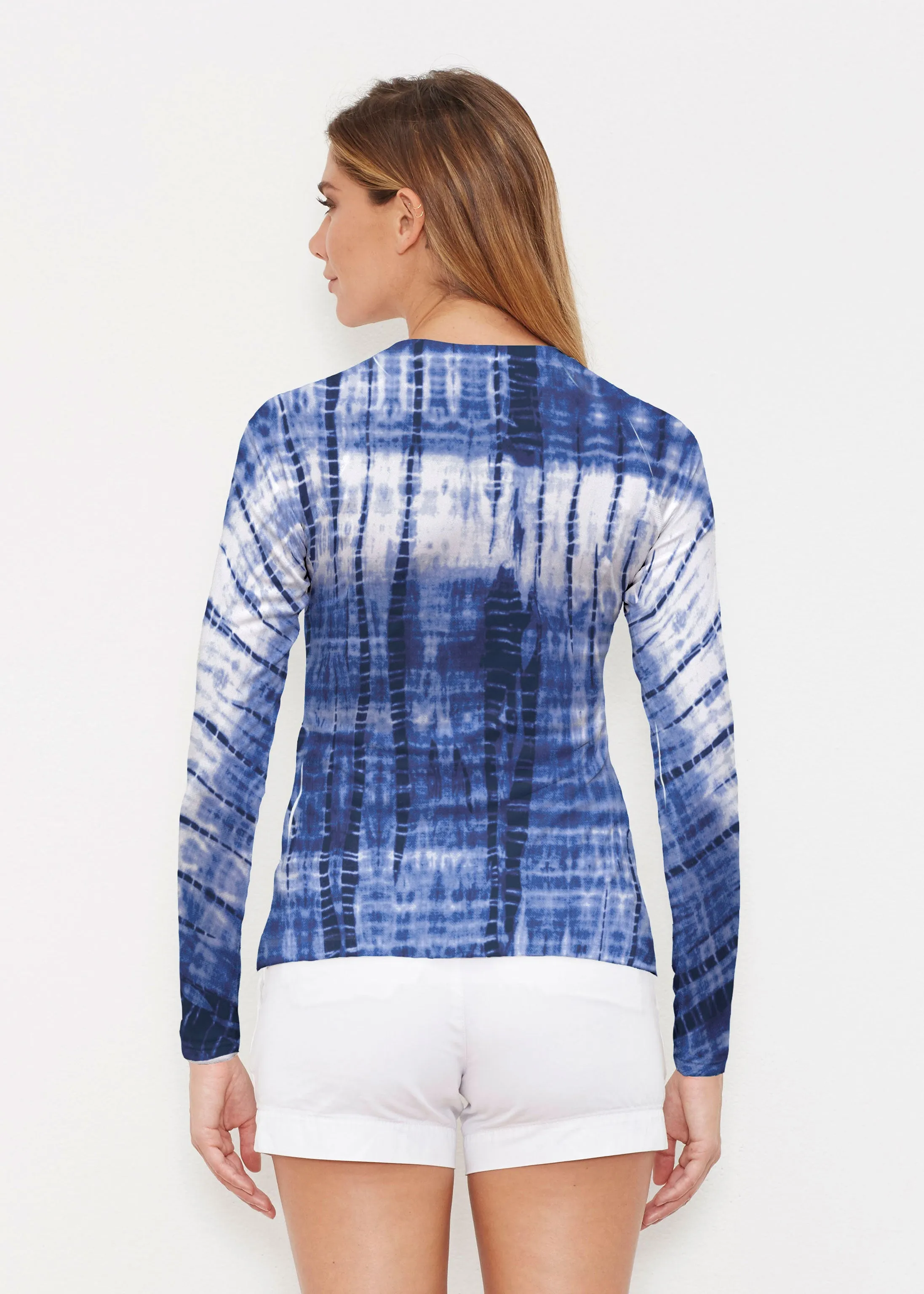 Denim Tie Dye (14230) ~ Long Sleeve Rash Guard